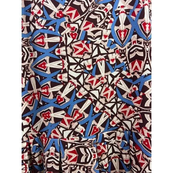 LuLaRoe Amelia Women's Tan , Brown & Blue Dress - Picture 3 of 8